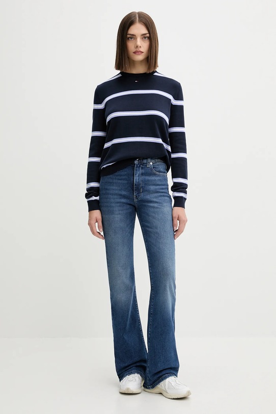 Βαμβακερό πουλόβερ Tommy Jeans DW0DW20159 σκούρο μπλε SS25