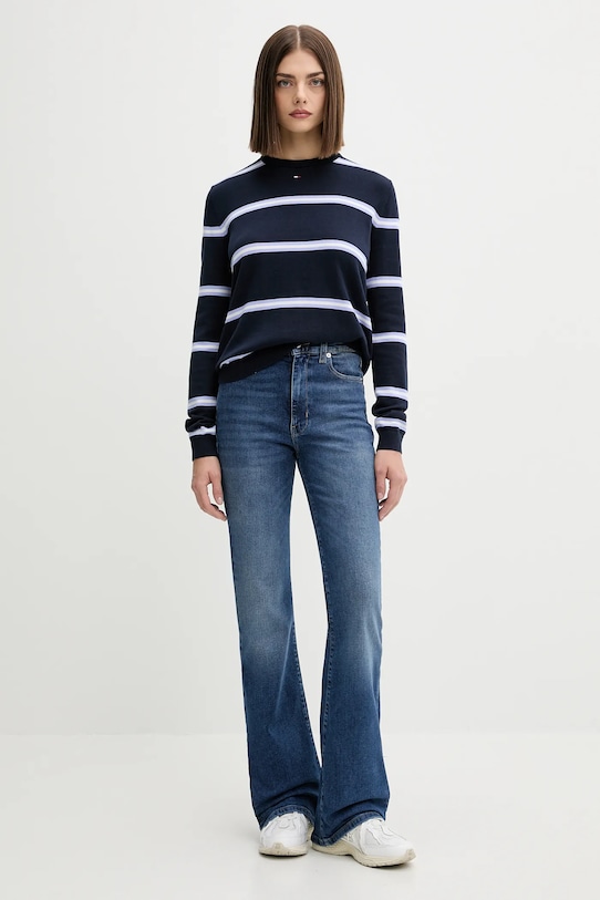 Tommy Jeans sweter bawełniany DW0DW20159 granatowy SS25