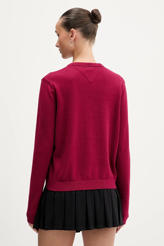 Odzież Tommy Jeans sweter bawełniany DW0DW20159 bordowy