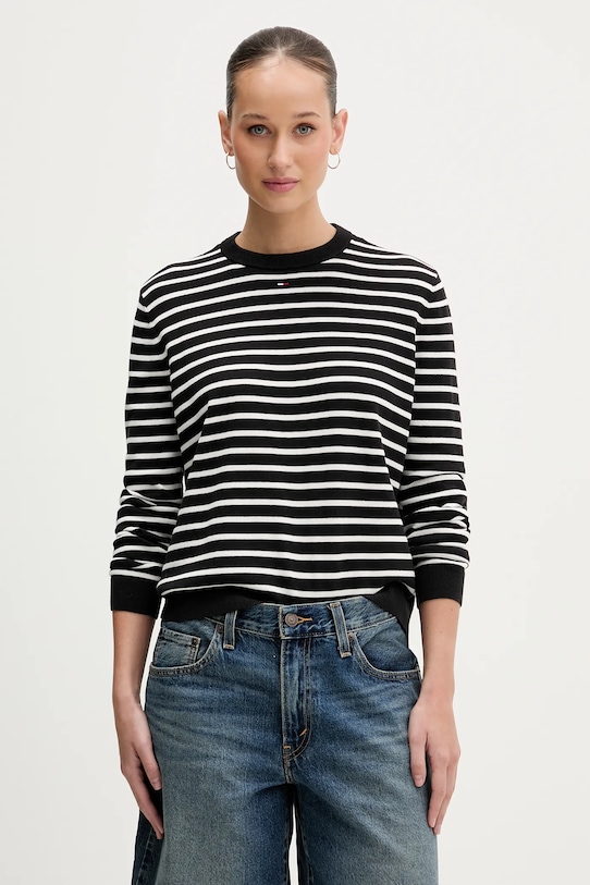 Tommy Jeans sweter bawełniany czarny DW0DW20159