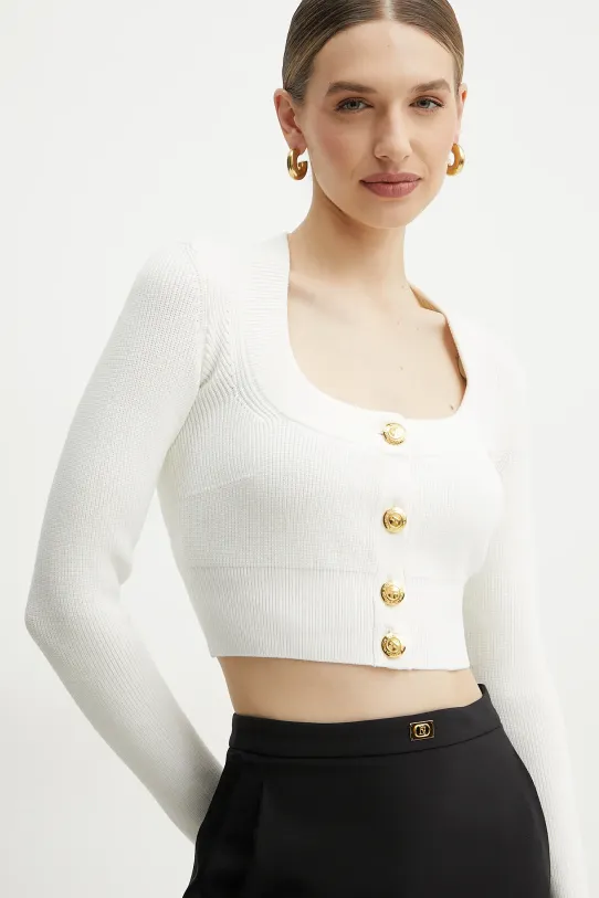 Elisabetta Franchi cardigan medio spessore beige MK53S51E2