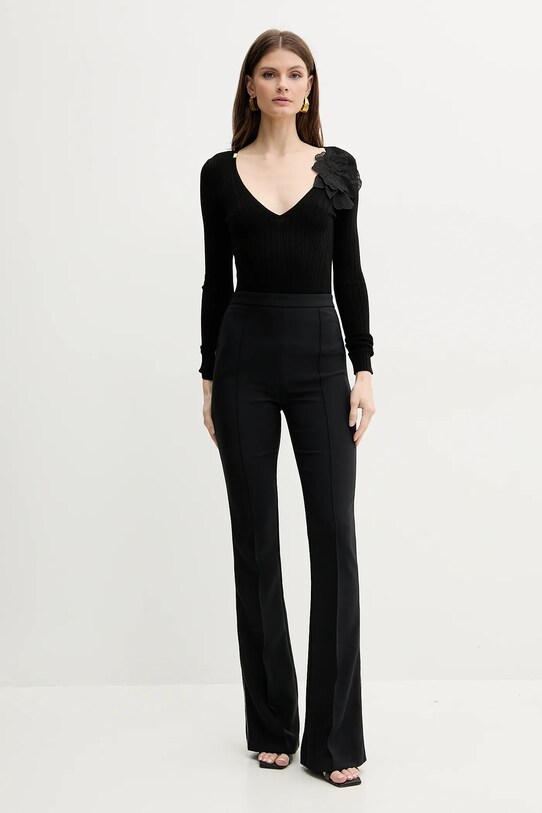 Elisabetta Franchi sweter z domieszką jedwabiu MK56B51E2 czarny SS25