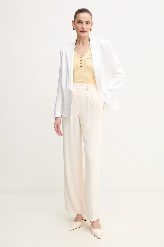 Elisabetta Franchi pulover din amestec de mătase MK62B51E2 galben SS25