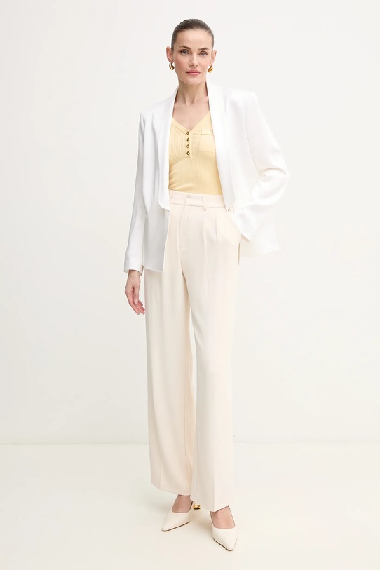 Elisabetta Franchi pulover din amestec de mătase MK62B51E2 galben SS25