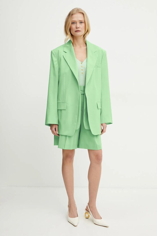 Elisabetta Franchi pulover din amestec de mătase MK62B51E2 turcoaz SS25