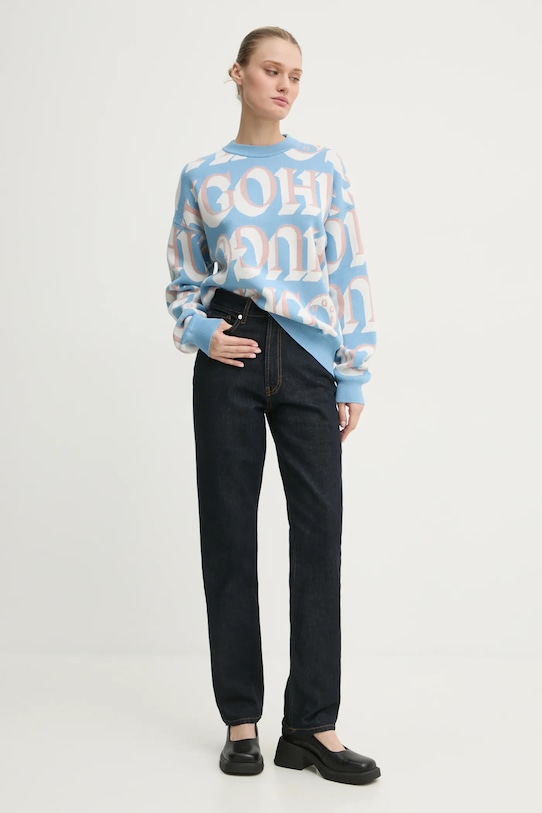 Pamučni pulover Hugo Blue 50533283 plava SS25