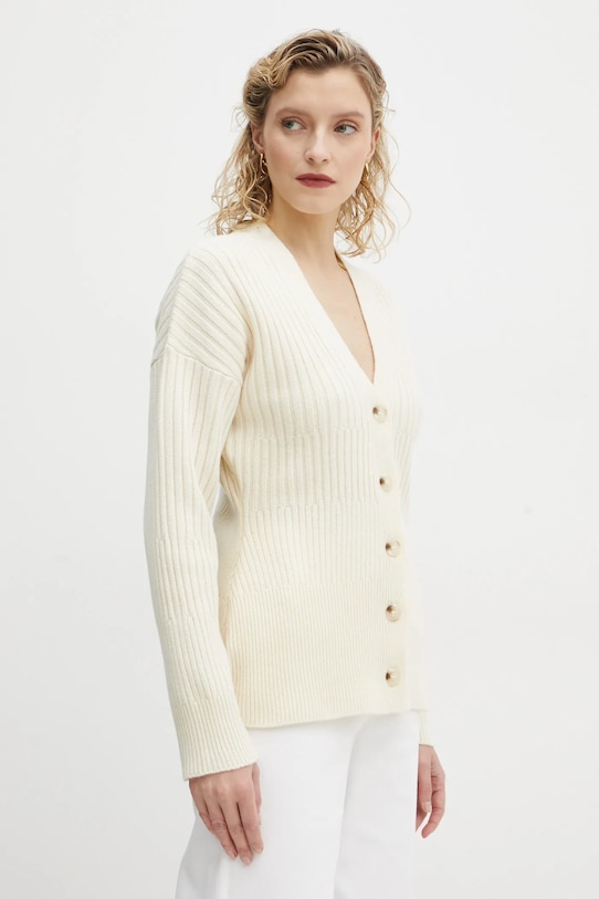 Bruuns Bazaar cardigan din lana uni bej BBW4132