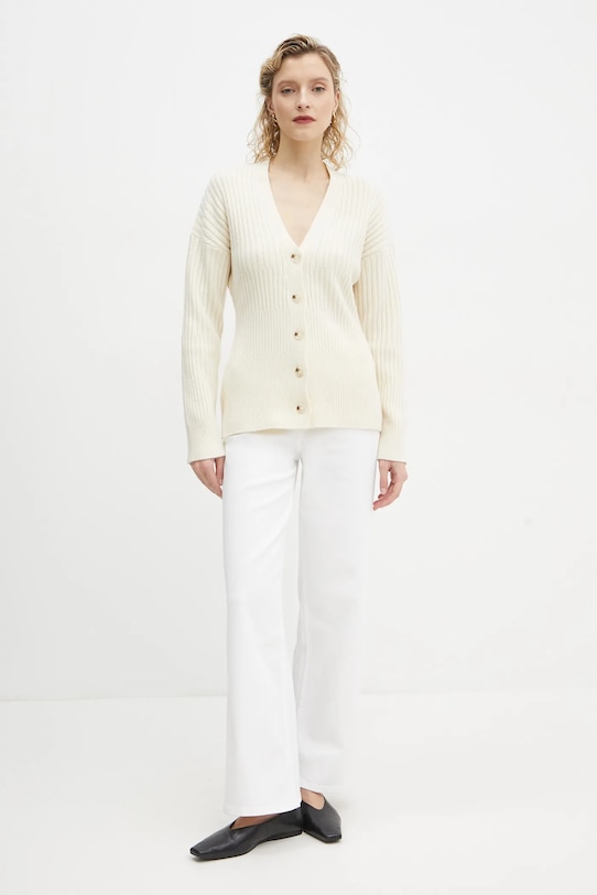 Bruuns Bazaar cardigan din lana BBW4132 bej SS25