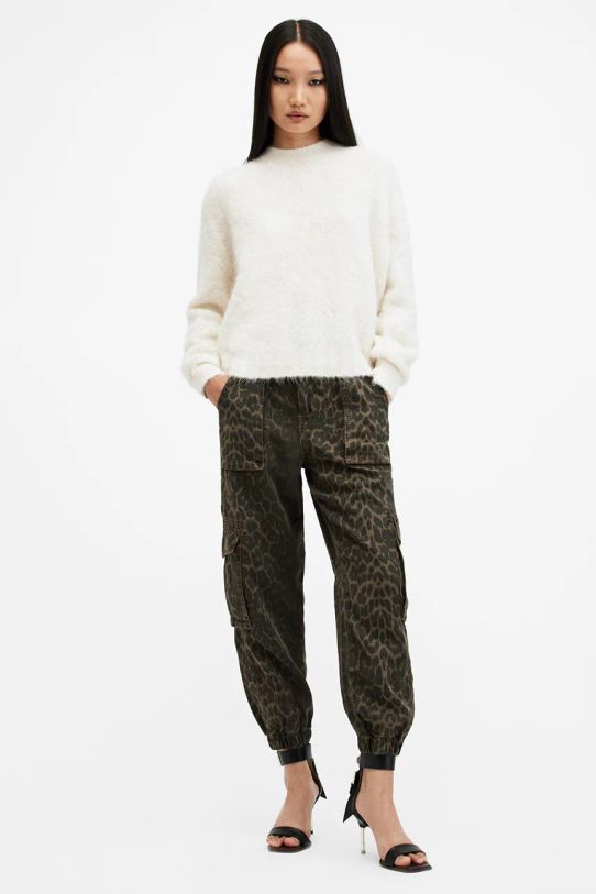 AllSaints sweter wełniany VORTEX JUMPER W032KB biały