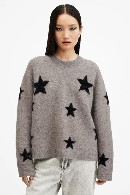 Îmbrăcăminte AllSaints pulover de lână STARLET W136KB gri