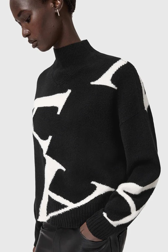 AllSaints sweter z domieszką wełny A STAR czarny W149KB