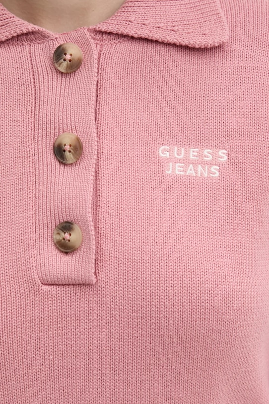 Хлопковый свитер Guess Jeans W5RR47.Z3HM1 розовый