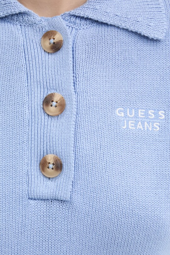 Хлопковый свитер Guess Jeans W5RR47.Z3HM1 голубой