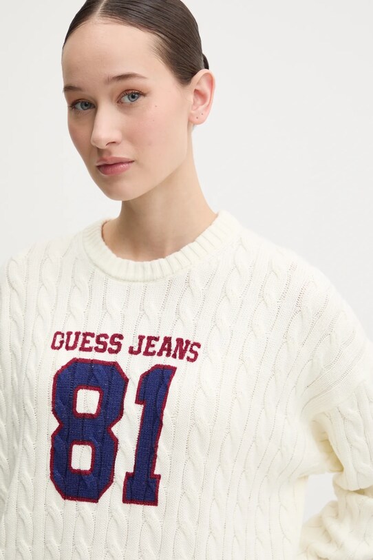 Guess Jeans sweter bawełniany beżowy W5RR48.Z3HM1
