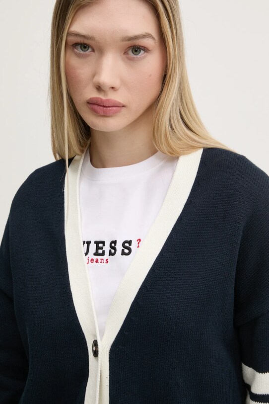 Бавовняний кардиган Guess Jeans темно-синій W5RR49.Z3HM1