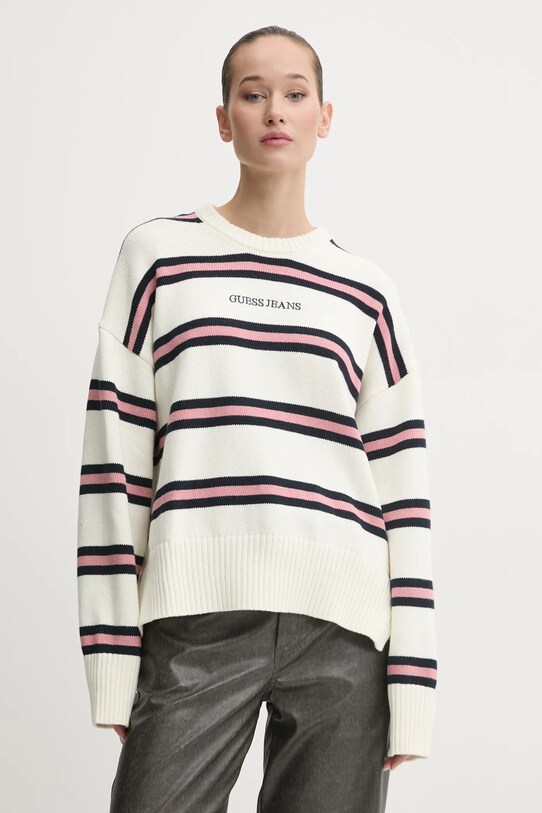 Bombažen pulover Guess Jeans Tanka bež W4BR09.Z3HM1