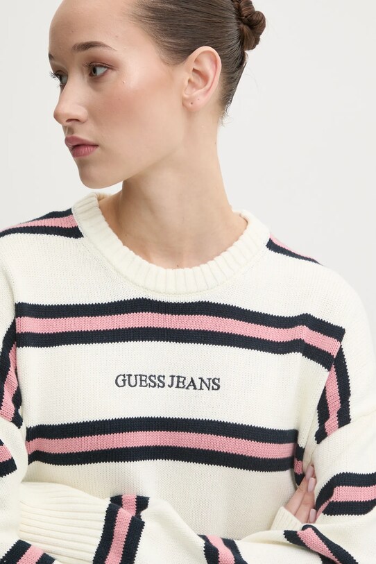 Bombažen pulover Guess Jeans bež W4BR09.Z3HM1