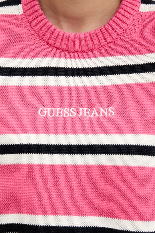 Βαμβακερό πουλόβερ Guess Jeans W4BR09.Z3HM1 ροζ