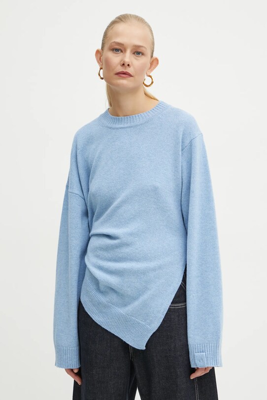 Victoria Beckham pulover de lână 1125KJU006045A albastru SS25
