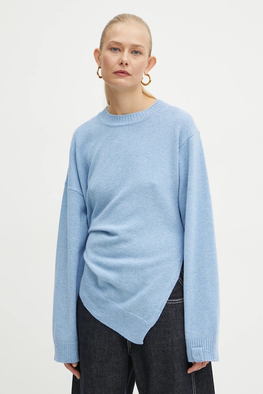 Шерстяной свитер Victoria Beckham 1125KJU006045A голубой SS25