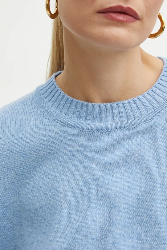 Шерстяной свитер Victoria Beckham 1125KJU006045A голубой