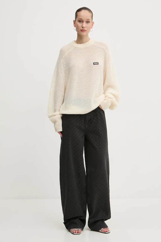 Vlnený sveter Rotate 113769857 béžová SS25