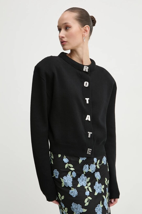 Rotate kardigan z domieszką kaszmiru z domieszką wełny czarny 113854100
