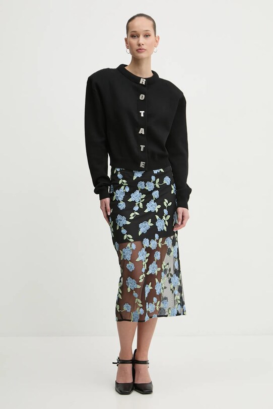 Rotate kardigan z domieszką kaszmiru 113854100 czarny SS25