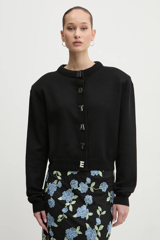 Rotate kardigan z domieszką kaszmiru czarny 113854100