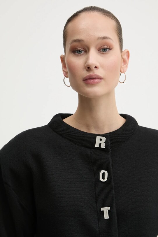 Rotate kardigan z domieszką kaszmiru 113854100 czarny