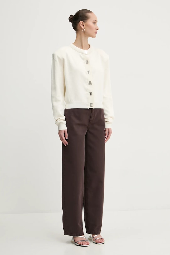 Rotate cardigan din amestec de casmir 113854857 bej SS25