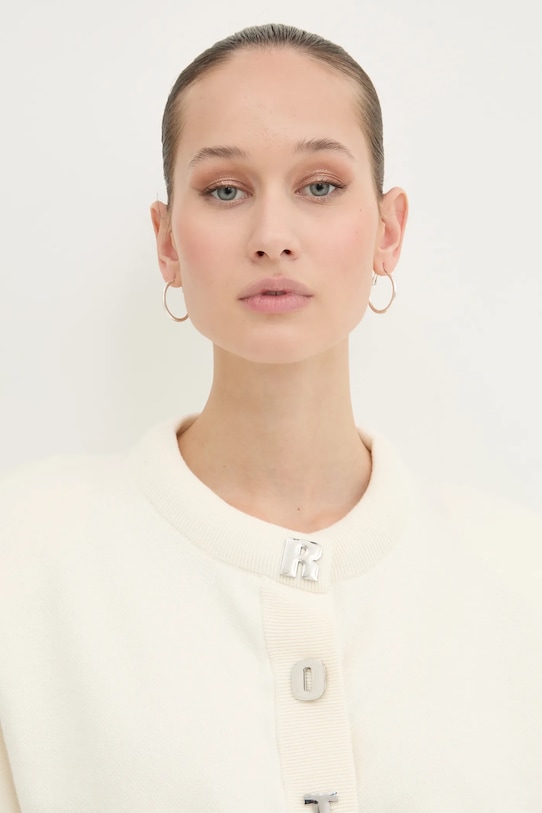 Rotate cardigan din amestec de casmir bej 113854857