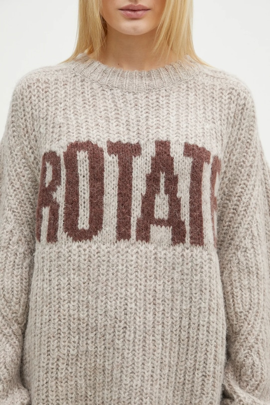 Μάλλινο πουλόβερ Rotate μπεζ 114443164