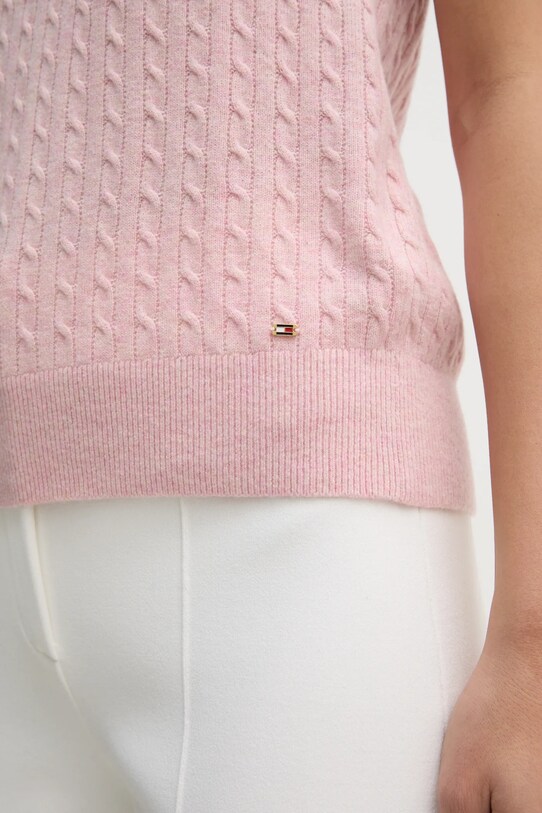 Tommy Hilfiger kamizelka wełniana WW0WW43956 różowy