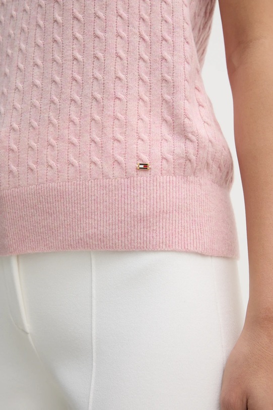 Tommy Hilfiger vesta de lana WW0WW43956 roz