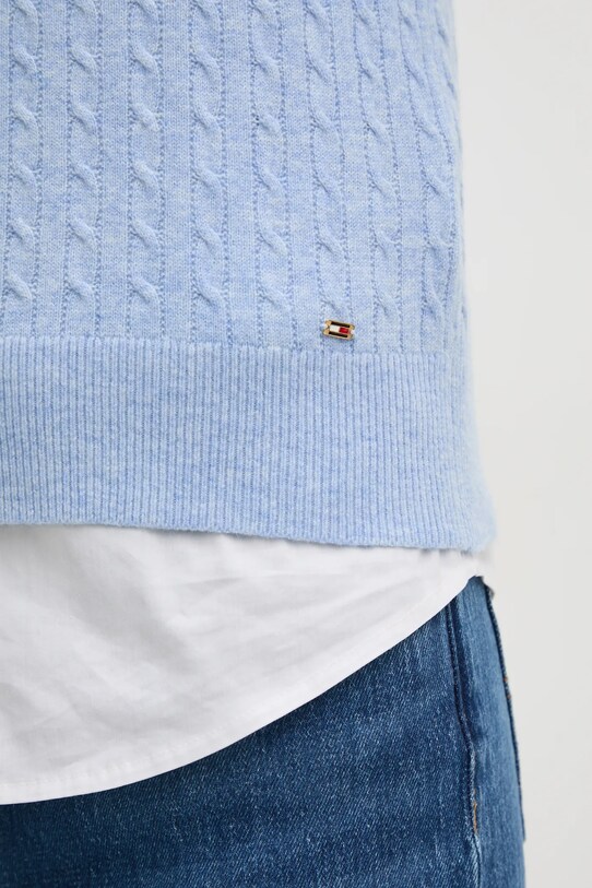 Tommy Hilfiger vesta de lana WW0WW43956 albastru