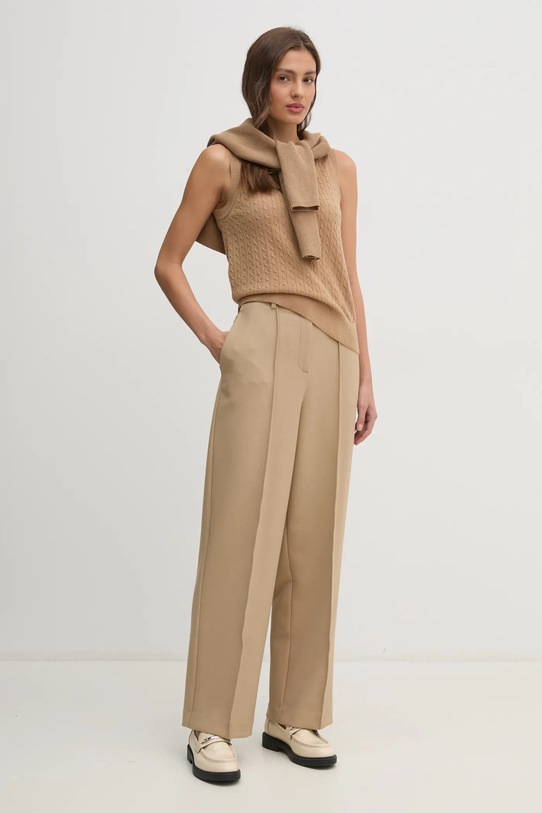 Tommy Hilfiger kamizelka wełniana WW0WW43956 brązowy SS25