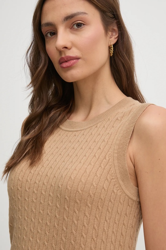 Tommy Hilfiger kamizelka wełniana brązowy WW0WW43956