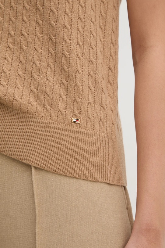 Tommy Hilfiger kamizelka wełniana WW0WW43956 brązowy