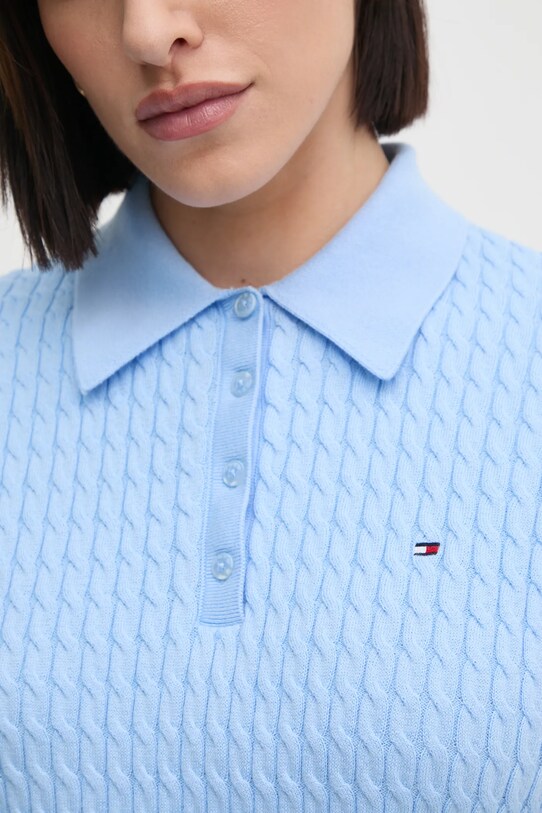 Tommy Hilfiger sweter bawełniany WW0WW43957 niebieski