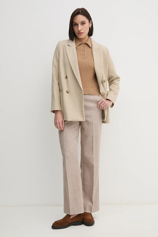 Хлопковый свитер Tommy Hilfiger WW0WW43957 коричневый SS25