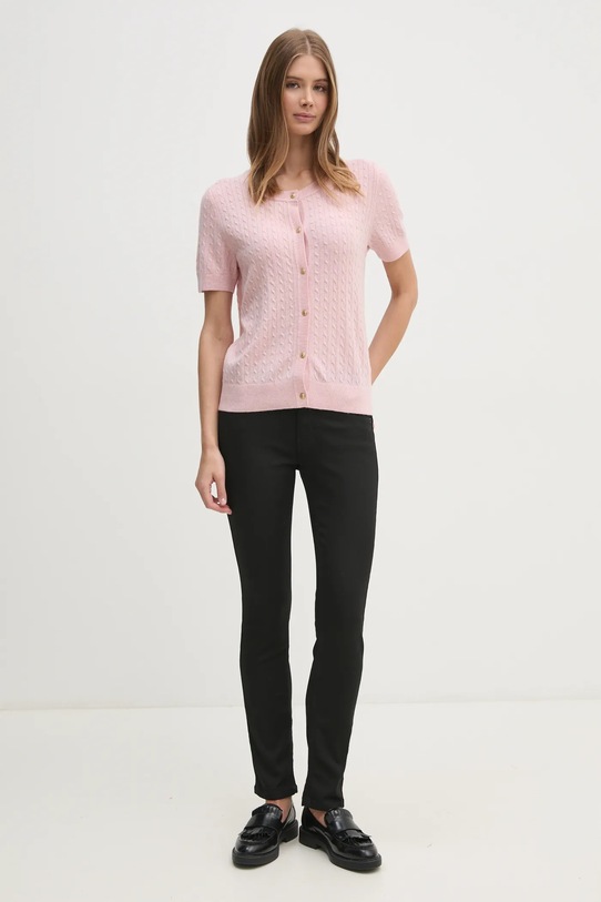 Шерстяной кардиган Tommy Hilfiger WW0WW43958 розовый SS25