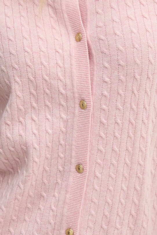 Tommy Hilfiger cardigan din lână WW0WW43958 roz
