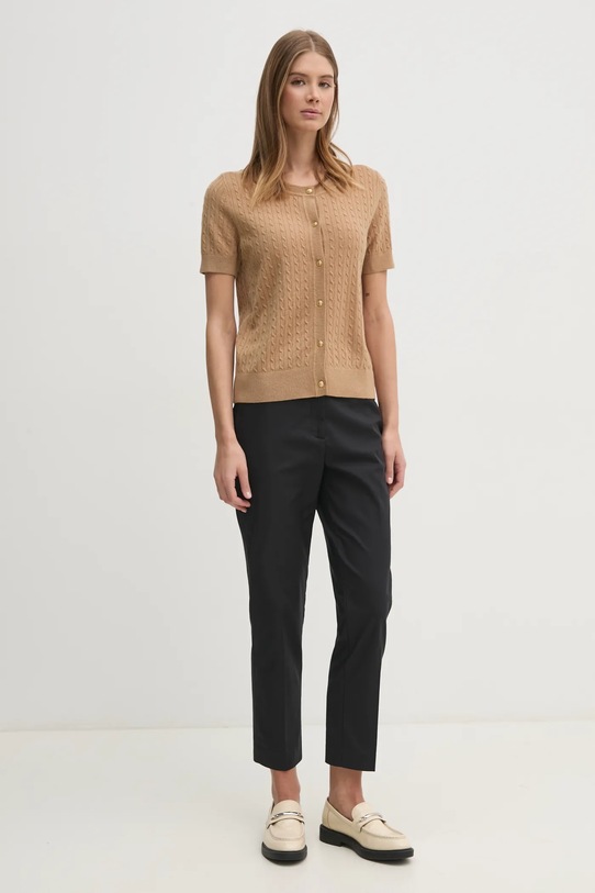 Вълнена жилетка Tommy Hilfiger WW0WW43958 зелен SS25