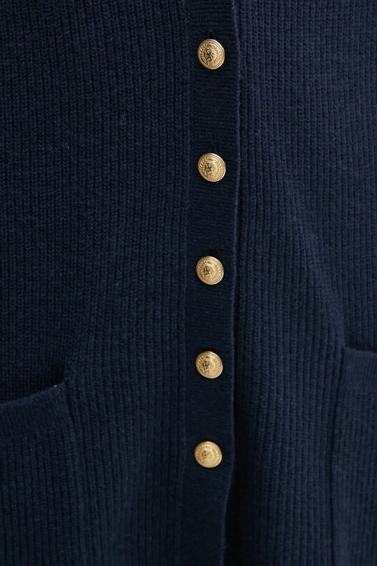 Tommy Hilfiger kardigan wełniany WW0WW43962 granatowy