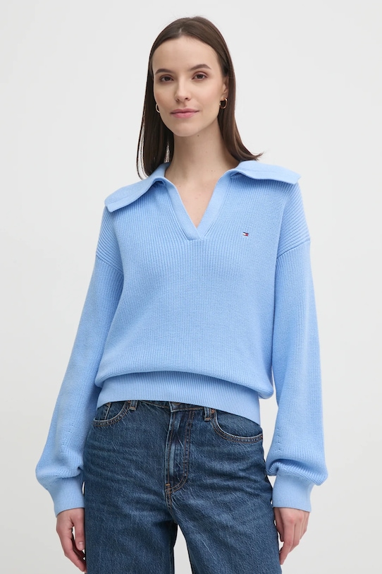 Свитер Tommy Hilfiger хлопок голубой WW0WW44451