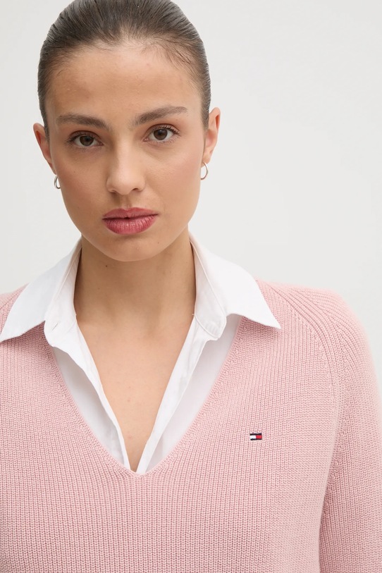 Tommy Hilfiger pulover de bumbac roz WW0WW44452