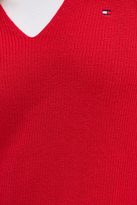 Βαμβακερό πουλόβερ Tommy Hilfiger WW0WW44452 κόκκινο