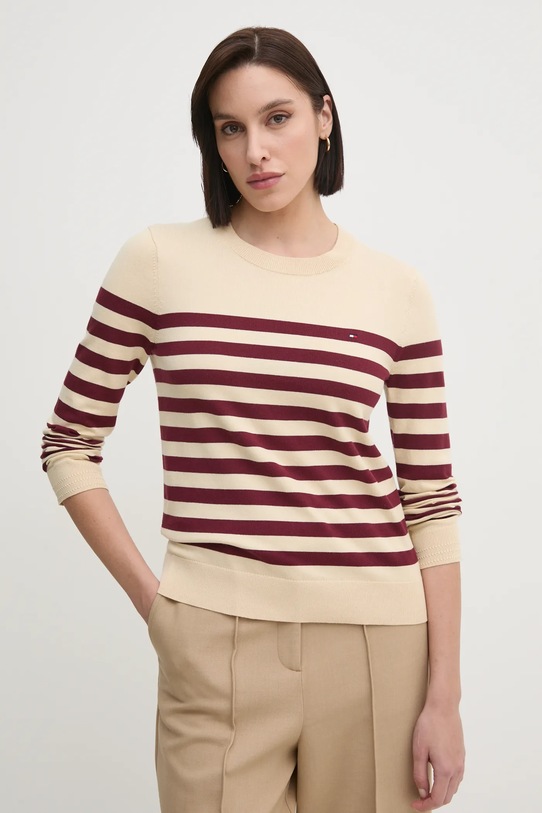 Svetr Tommy Hilfiger kulatý béžová WW0WW44984
