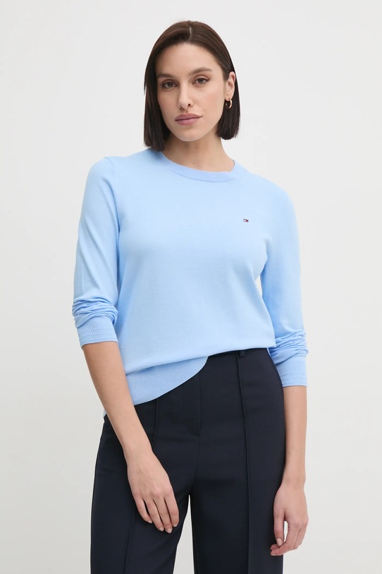 Svetr Tommy Hilfiger kulatý modrá WW0WW44984